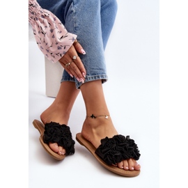 Chanclas de Mujer con Flores Negro Eelfan 7