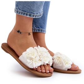 Chanclas de Mujer Con Flores Blanco Eelfan 11