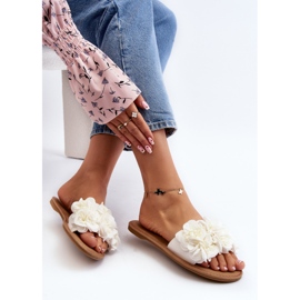 Chanclas de Mujer Con Flores Blanco Eelfan 10