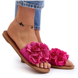 Chanclas de Mujer Con Flores Fucsia Eelfan rosado 9