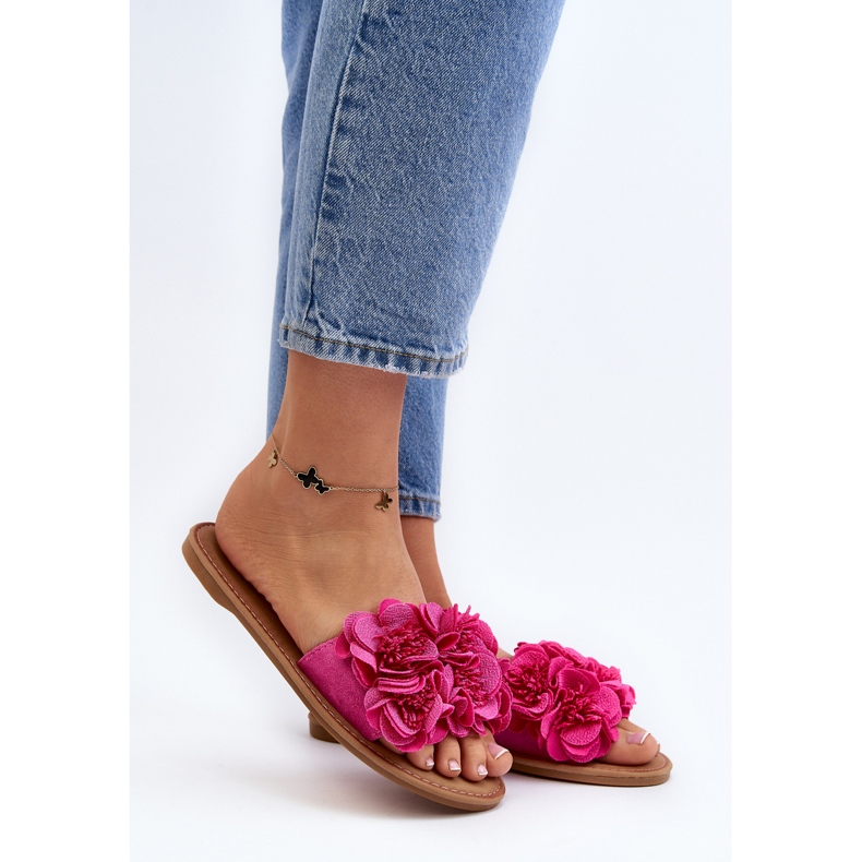 Chanclas de Mujer Con Flores Fucsia Eelfan rosa 2