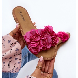 Chanclas de Mujer Con Flores Fucsia Eelfan rosado 7
