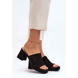 Chanclas de tacón alto de mujer color negro Bralya 3