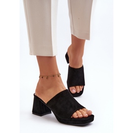 Chanclas de tacón alto de mujer color negro Bralya 6