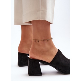 Chanclas de tacón alto de mujer color negro Bralya 7