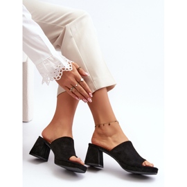 Chanclas de tacón alto de mujer color negro Bralya 9