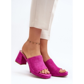 Chanclas de Tacón Alto para Mujer Fucsia Bralya rosa 2