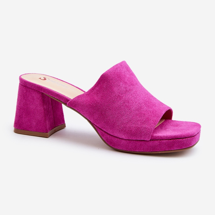 Chanclas de Tacón Alto para Mujer Fucsia Bralya rosa 1