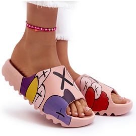 Chanclas De Goma Con Estampado De Monstruos Rosas rosado 6