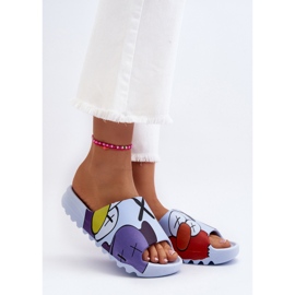 Chanclas De Goma Con Estampado De Monstruos Azules 1 Chanclas De Goma Con Estampado De Monstruos Azules 1