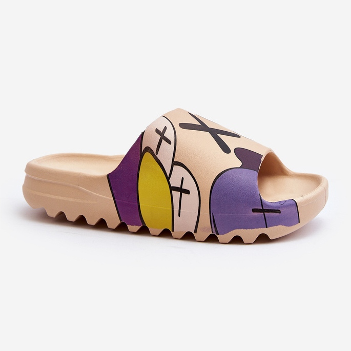 Chanclas De Goma Con Estampado De Monstruos Beige Oscuro 1