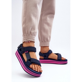Sandalias Plataforma Mujer Lee Cooper LCW-24-05-2754L Azul Marino 3