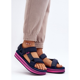 Sandalias Plataforma Mujer Lee Cooper LCW-24-05-2754L Azul Marino 2