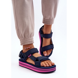 Sandalias Plataforma Mujer Lee Cooper LCW-24-05-2754L Azul Marino 4