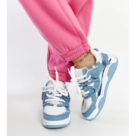 Zapatillas azules con inserciones de tejido Melilot. 2