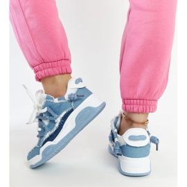 Zapatillas azules con inserciones de tejido Melilot. 3