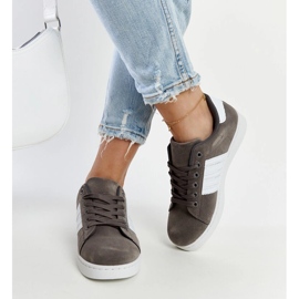 Zapatillas con plataforma de ante grises de Fareeda 2