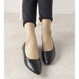BM Bailarinas negras con estampado de piel de cocodrilo Camilia negro 1