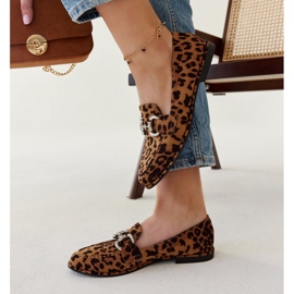 Mocasines de leopardo con pedrería Marija beige 2