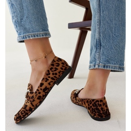 Mocasines de leopardo con pedrería Marija beige 3