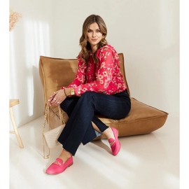 Mocasines rosas decorados con cadena Kuens rosado 9