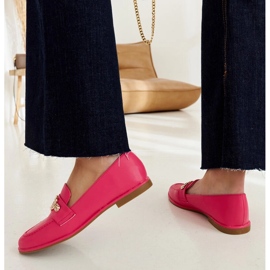 Mocasines rosas decorados con cadena Kuens rosado 5