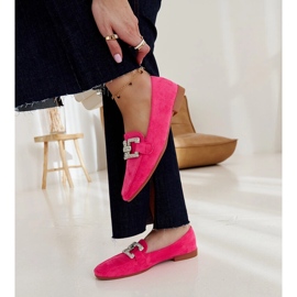 Mocasines rosas decorados con cadena Kuens rosado 2