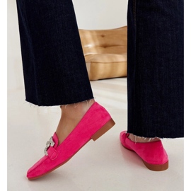 Mocasines rosas decorados con cadena Kuens rosado 3