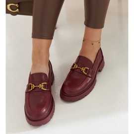 Mocasines burdeos con suela gruesa de Charell rojo 2