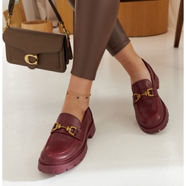 Mocasines burdeos con suela gruesa de Charell rojo 1