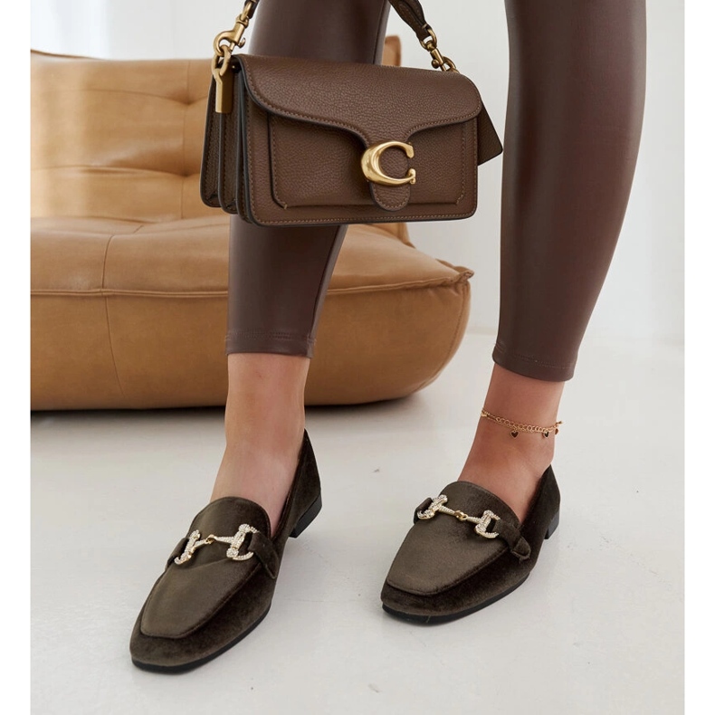 Mocasines de terciopelo verde con pedrería by Fabrizia 2