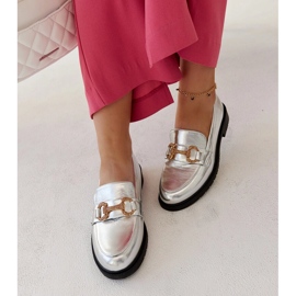 Mocasines plateados con circonitas Aleyna plata 1