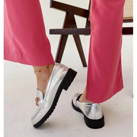 Mocasines plateados con circonitas Aleyna plata 2