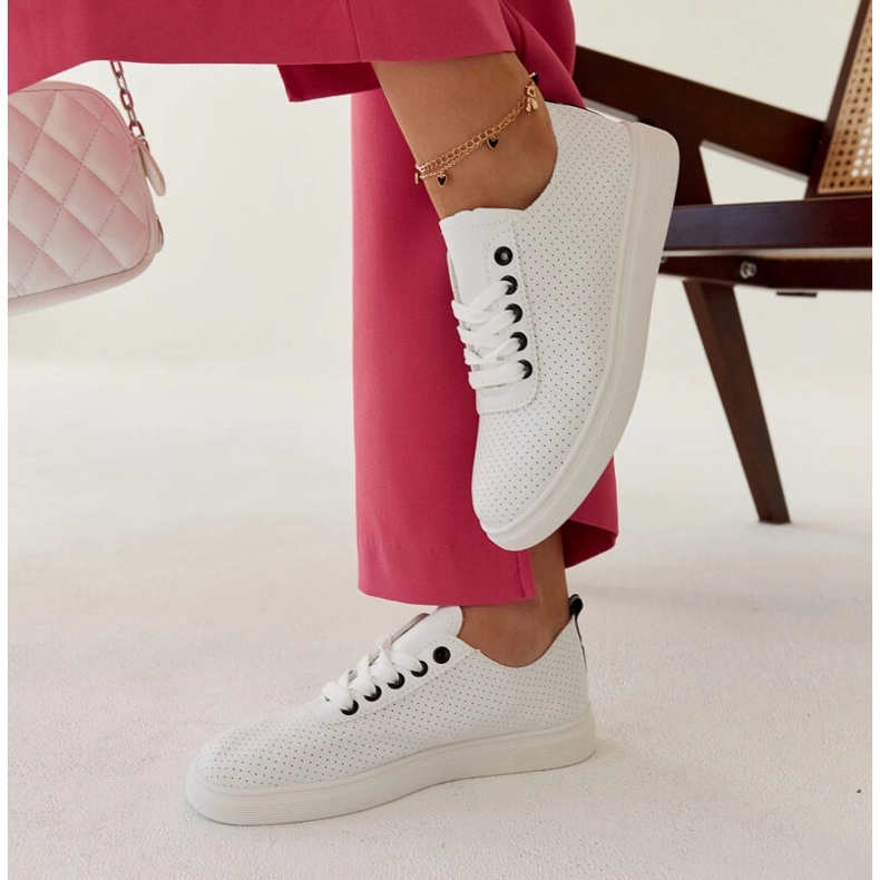 Zapatillas blancas de ecopiel de Sandrine blanco 2