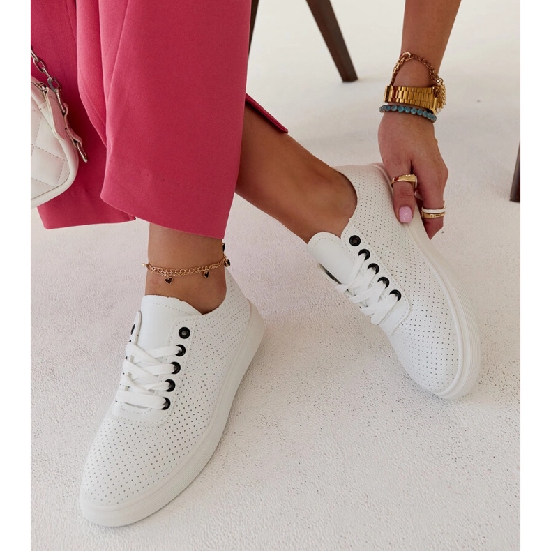 Zapatillas blancas de ecopiel de Sandrine blanco 1