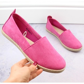 Alpargatas sin cordones para mujer de ante, rosa Potocki W16009 rosado 4
