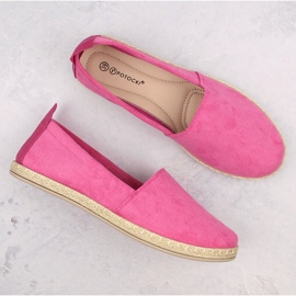 Alpargatas sin cordones para mujer de ante, rosa Potocki W16009 rosado 7