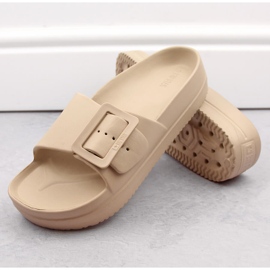 Pantuflas de mujer con plataforma de espuma y hebilla, beige Big Star NN274A666 6