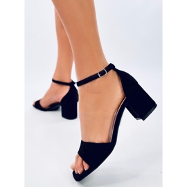 Sandalias de mujer con tacón en ante Silence Black negro 2