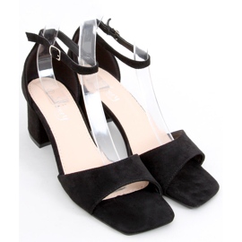 Sandalias de mujer con tacón en ante Silence Black negro 5