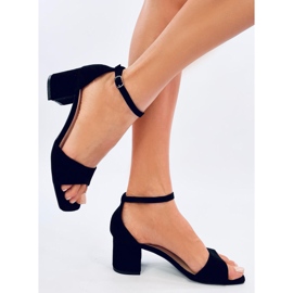 Sandalias de mujer con tacón en ante Silence Black negro 4