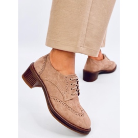 Mocasines tacón Vedra Caqui beige 3