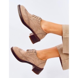 Mocasines tacón Vedra Caqui beige 4