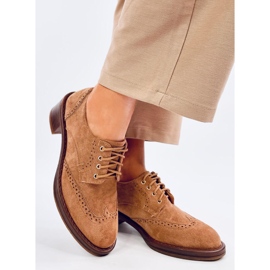 Mocasines Vedra Camel con tacón alto marrón 2