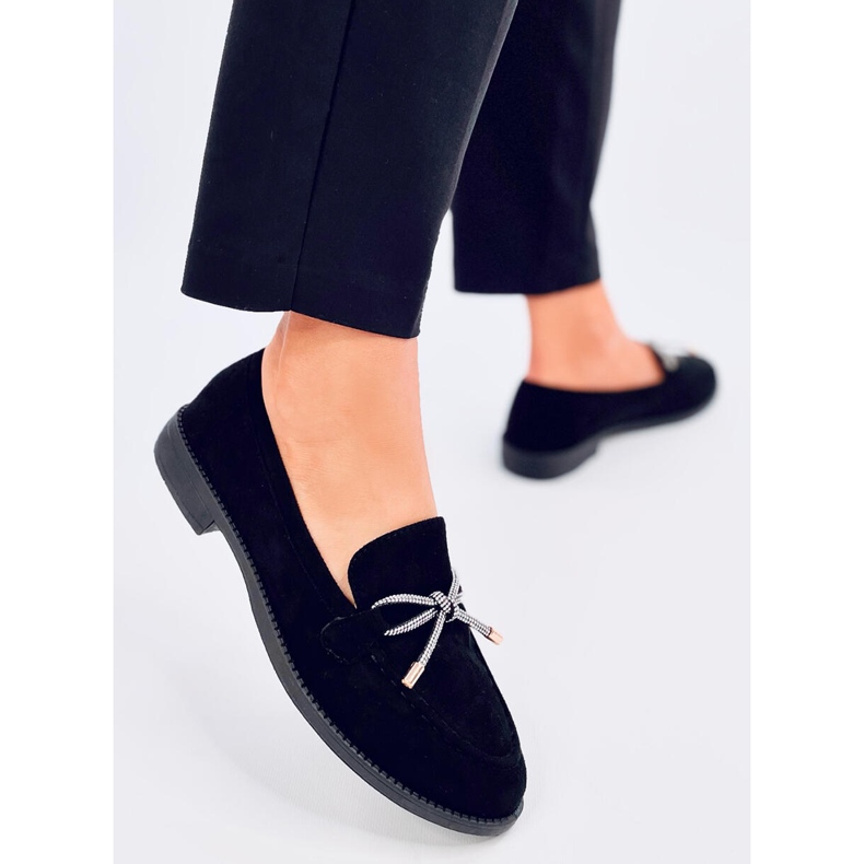 Mocasines mujer Saras de ante color negro 2