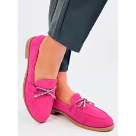 Mocasines mujer Saras Fucsia de ante rosado 3