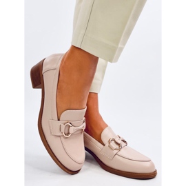 Pontei Mocasín tacón beige 5