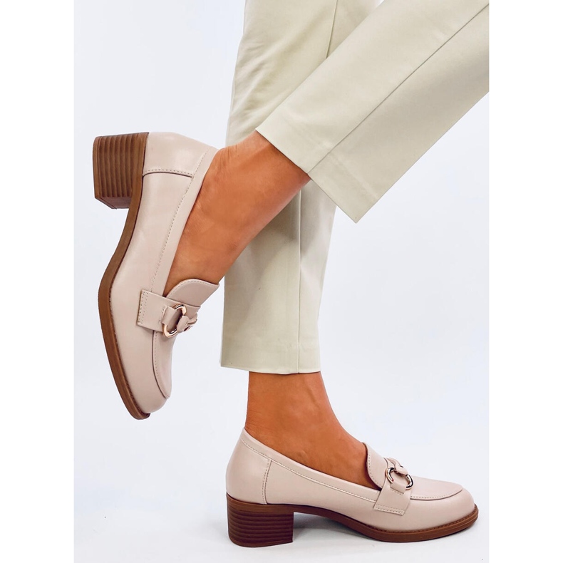 Pontei Mocasín tacón beige 2 Pontei Mocasín tacón beige 2