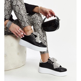 Zapatillas negras con plataforma alta Rensje negro 1