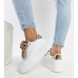 Zapatillas blancas con plataforma alta Rensje blanco 4